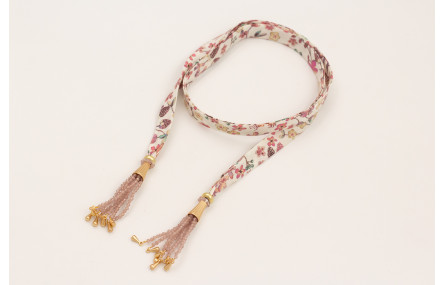 Collar lazo liberty ancho con estampado flores lil