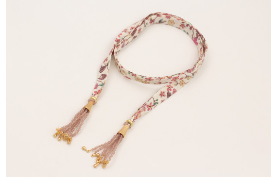 Collar lazo liberty ancho con estampado flores lil