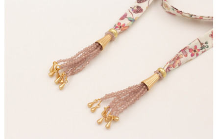 Collar lazo liberty ancho con estampado flores lil