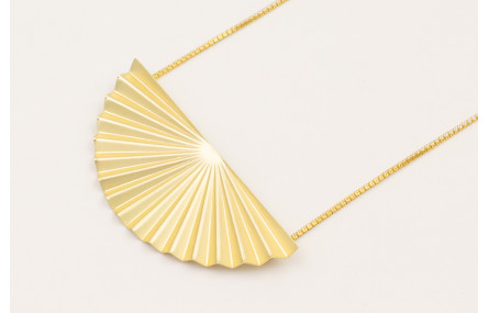 Collar cadena mini strass blanco con colgante aban