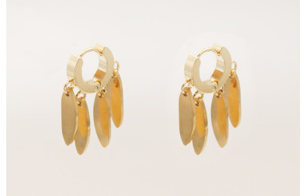 Pendientes acero inoxidable cierre aro con 4 anill