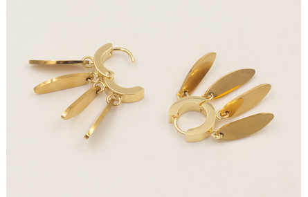 Pendientes acero inoxidable cierre aro con 4 anill