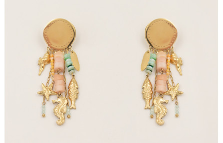 Pendientes acero inoxidable perno disco con colgan