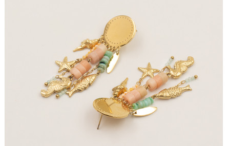 Pendientes acero inoxidable perno disco con colgan