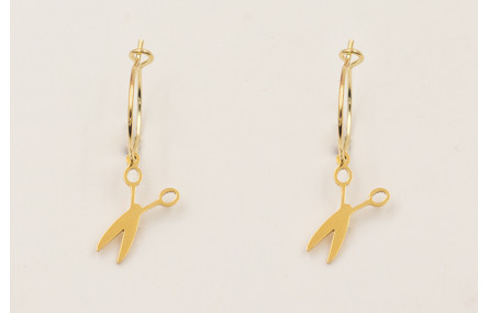 Pendientes de acero inoxidable aro y colgante tije