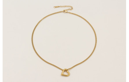 Collar cadena completo con cierre colgante corazón