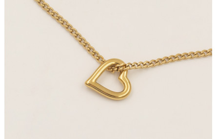 Collar cadena completo con cierre colgante corazón