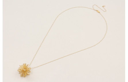 Collar cadena micro perla con bola estrella de aba