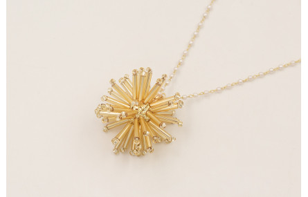 Collar cadena micro perla con bola estrella de aba