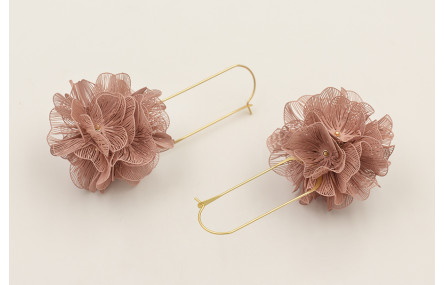 Pendientes eslabón con flores 6 pétalos moldeables