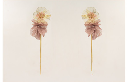 Pendientes flor 6 pétalos moldeables dorado mate c