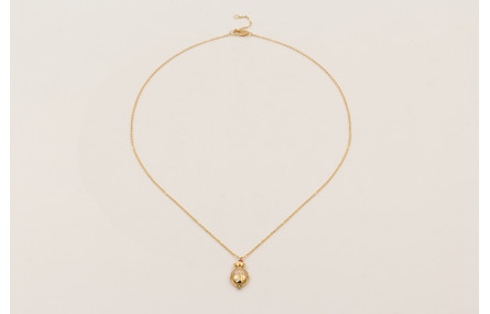 Collar ORO18K cadena eslabón pequeño con colgante 