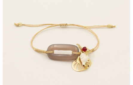 Pulsera hilo dorado con nudo serpiente centro esla