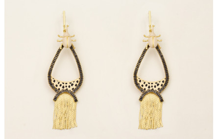 Pendientes colgante lagrima piel tigre, caden stra