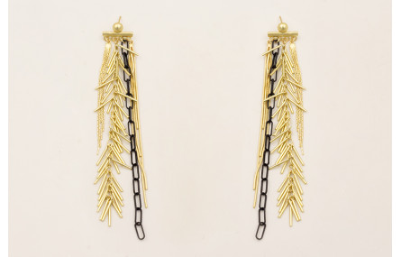 Pendientes con 4 anillas colgantes fleco distntas 