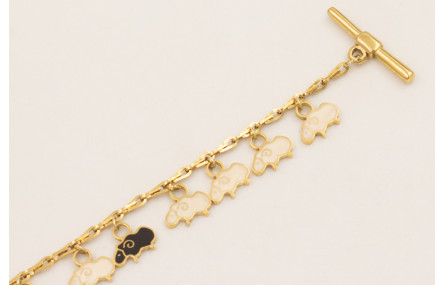 Pulsera ACERO INOXIDABLE cadena eslabón gota con c