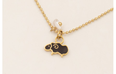 Collar completo ACERO INOXIDABLE bolas con colgant