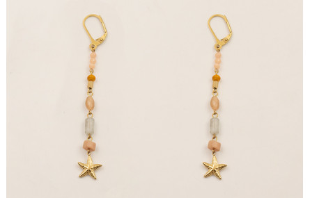 Pendientes ACERO INOXIDABLE semipreciosas engarzad