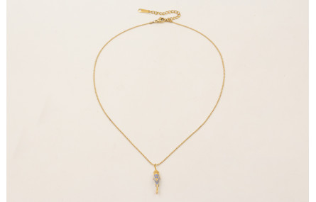 Collar ACERO INOXIDABLE cadena bolitas con colgant