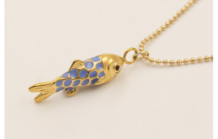 Collar ACERO INOXIDABLE cadena bolitas con colgant