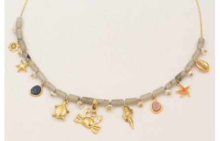 Collar cadena cordón ACERO INOXIDABLE con tubos pi