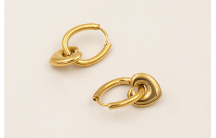 Pendientes ACERO INOXIDABLE cierre grueso con colg