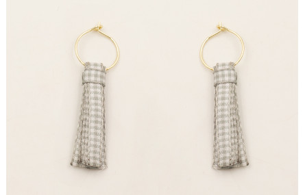 Pendientes ACERO INOXIDABLE aro pequeño con fleco 