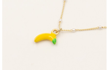 Solitario cadena perlas intercaladas con colgante 