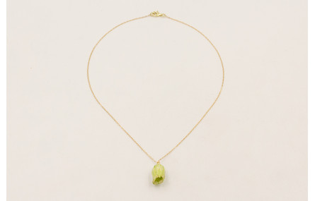 Solitario cadena eslabón pequeño dorado con colgan