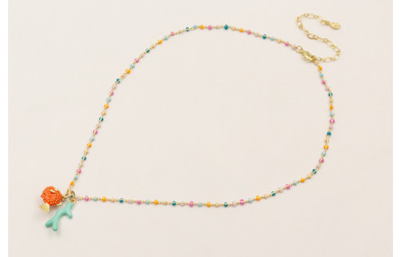 Collar cadena micro esmaltes colores con colgante 