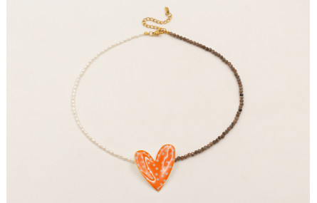 Collar mitad perlas naturales mitad bolas facetada