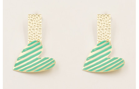 Pendientes perno rectangular relieve reptil y colg