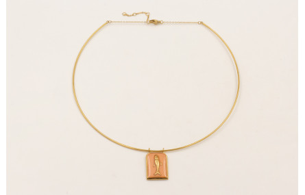 Collar rigido ACERO INOXIDABLE con colgante chapa 