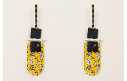 Pendientes perno forrado cadena strass negro, colg