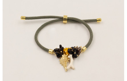 Pulsera cordón preparado para pulsera color gris c