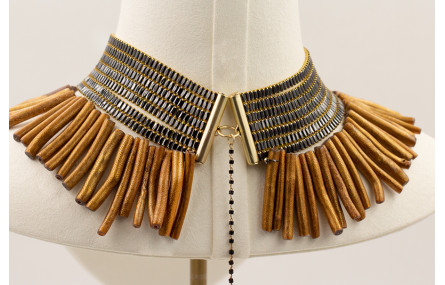 Collar varias vueltas cadena strass rectangular ne