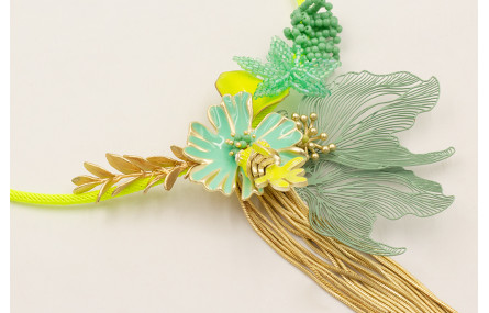 Collar rigido forrado con cordón elastico fluor, c