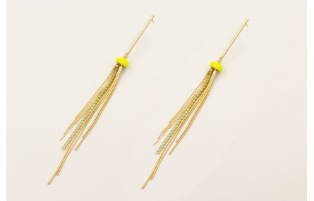 Pendientes perno listón dorado mate con medusa esm