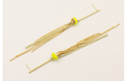 Pendientes perno listón dorado mate con medusa esm