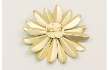 Broche flores grandes esmalte turquesas con ramill