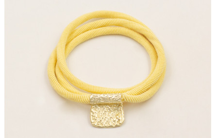 Pulsera 3 vueltas cordón elastico color amarillo p