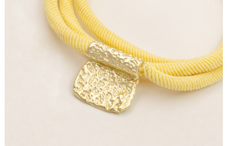 Pulsera 3 vueltas cordón elastico color amarillo p