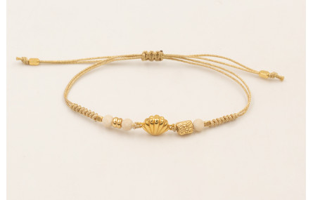 Pulsera ORO18K nudo serpiente hilo metalico dorada