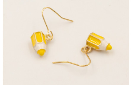 Pendientes gancho de acero inoxidable con colgante