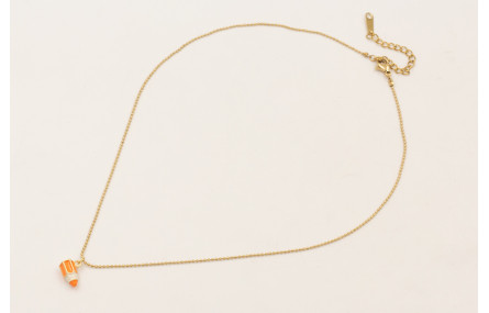 Collar cadena bolitas ACERO INOXIDABLE  con colgan