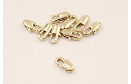 Mosquetón 10*4mm longitud Baño Oro 18K y 3 micras