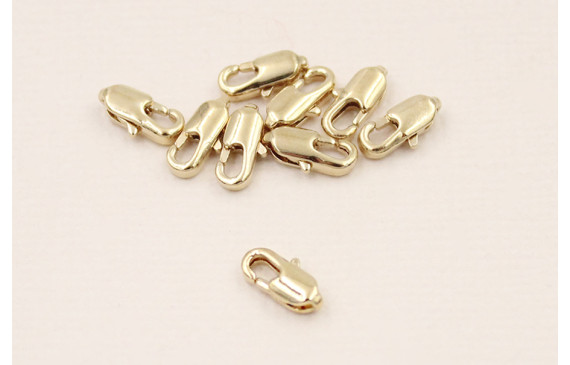 Mosquetón 10*4mm longitud Baño Oro 18K y 3 micras