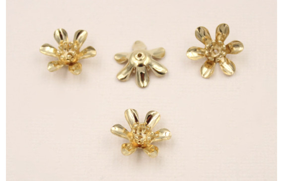 Colgante Flor 6 pétalos 15*5mm Baño Oro 18K 3 m.