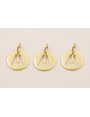 Colgante letra A 10mm Baño Oro 18K, 3Micras