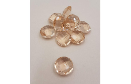 Disco Cristal facetado 11mm Rosa transparente